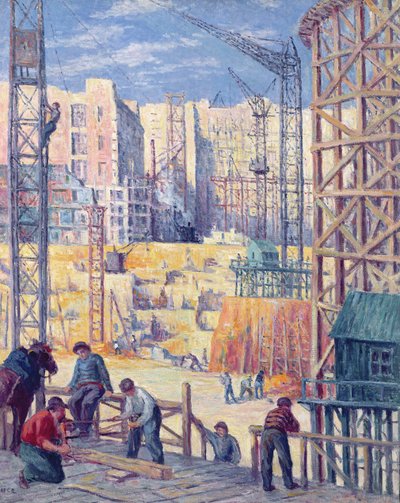 Sitio de construcción en París, quai de Passy, 1907 de Maximilien Luce